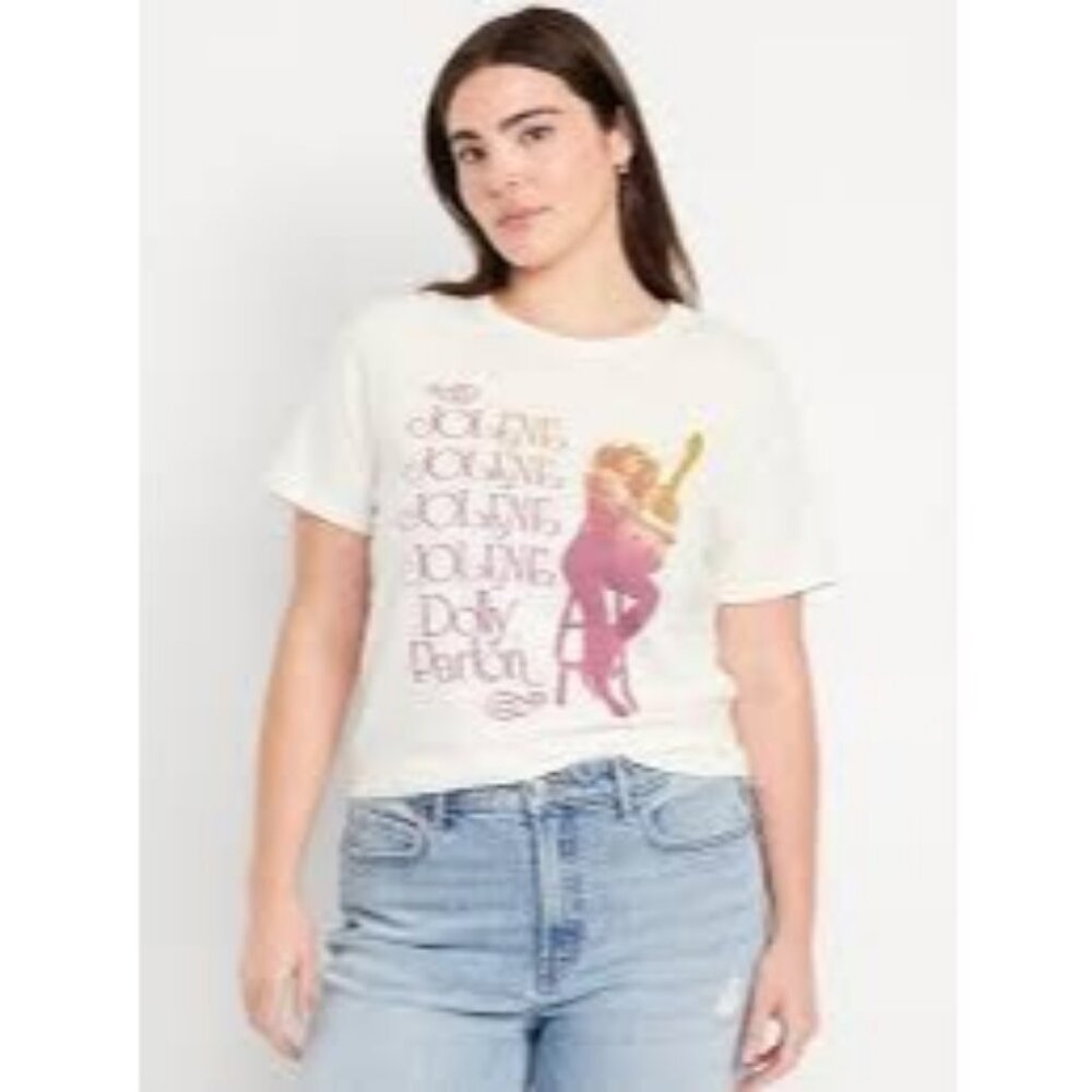 NWOT Old Navy Dolly Parton Graphic Tee Jolene Womens L Cotton Country Soft